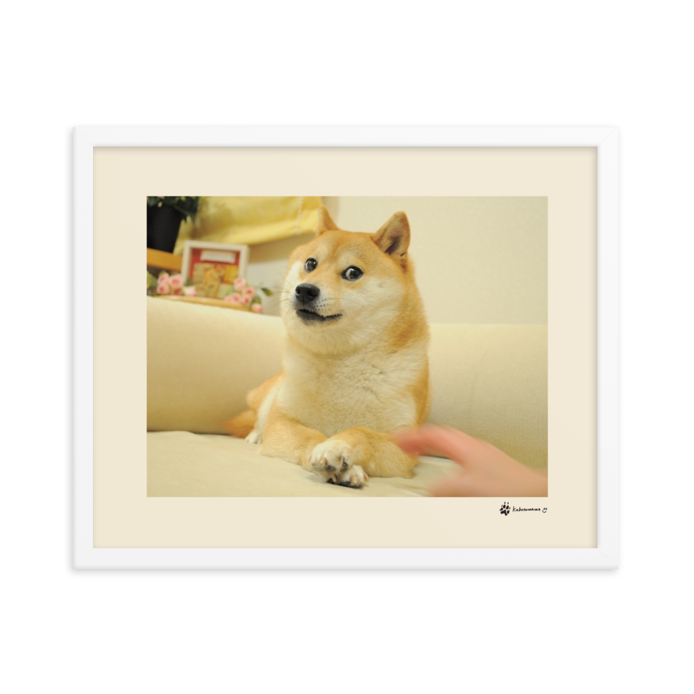 Framed matte paper poster of the famous Doge